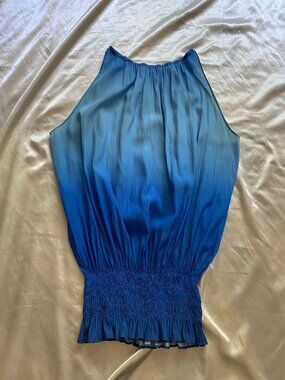 Ramy Brook Lauren Blue Ombre Sleeveless Top Medium Summer